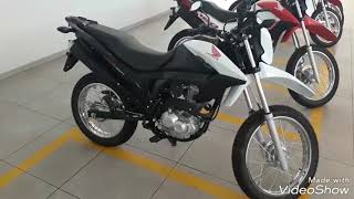 Bros 160 preta com aba branca modelo 2017 [upl. by Kalinda929]