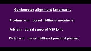 Range of Motion Measurement Toes Metatarsophalanageal MTP Extension [upl. by Trefor]