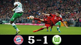 Bayern Munich 5  1 Wolfsburg Bundesliga 2015●R Lewandowski’s 5 Goals in 9 minutes●Classic Match [upl. by Ahsiam]