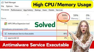 Fix Antimalware Service Executable High Memory  CPU Usage  Disable Antimalware Service Executable [upl. by Gascony557]