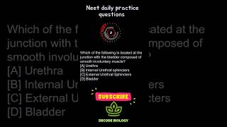 UrethraExcretion and OsmoregulationNeet daily practice questions [upl. by Sirahs]