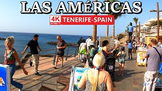 TENERIFE  PLAYA DE LAS AMÉRICAS  Very Windy but Busy and Sunny ☀️ 4K Walk ● December 2023 [upl. by Selemas]