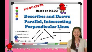 Describes and Draws Parallel Intersecting and Perpendicular Lines Using Ruler and Set square [upl. by Reifel25]