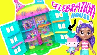 Gabbys Dollhouse Celebration House Build with Gabby Pandy Catrat Mercat DJ Catnip Dolls [upl. by Miarfe]