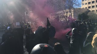 Antigovernment demonstrators march to California State Capitol on Inauguration Day [upl. by Katz]