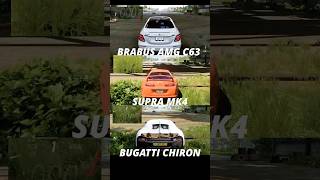 Race💀 Supra vs Brabus C63 vs Chiron bugatti supra mercedes shortsfeed [upl. by Elauqsap]