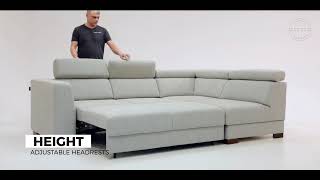 Halti Sectional Sofa Sleeper Full XL Size by Luonto Furniture [upl. by Yedrahs681]