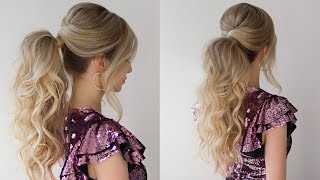 HOW TO CURLY PONYTAIL ✨ NEW YEARS EVE HAIRSTYLE [upl. by Berton]