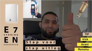 Stap voor stap Storing verhelpen en onderhoud uitvoeren van een Remeha Avanta code E7 [upl. by Duer]