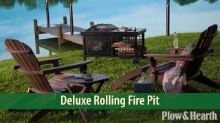 Deluxe Rolling WoodBurning Fire Pit SKU 66A41  Plow amp Hearth [upl. by Gilboa]