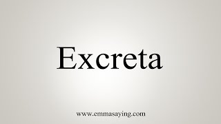 How To Say Excreta [upl. by Barbi]