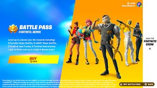 NEW FORTNITE CHAPTER 2 REMIX NEW BATTLE PASS SKINS MAP amp MORE Fortnite LIVE Gameplay [upl. by Boony]