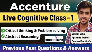 Accenture Aptitude Questions  Live Class1  Cognitive Assessment Previous Year Questions amp Ans [upl. by Olivette]