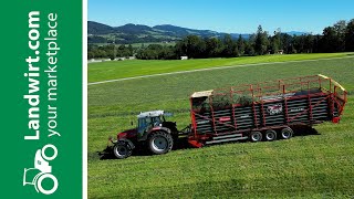 12 Meter langer Ladewagen für die Heuernte  landwirtcom [upl. by Lesak]