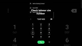 how to check telenor sim number telenot checknumber easyway ✅ [upl. by Eralcyram900]