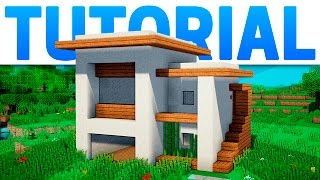 MINECRAFT CASA MODERNA COMPACTA Y BONITA  TUTORIAL [upl. by Odnalor697]