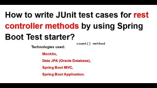 How to write Junit5 test case for rest controller count method by using spring boot test starter [upl. by Namreh]