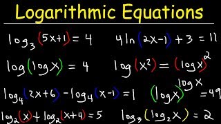 Solving Logarithmic Equations [upl. by Narah]