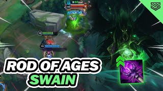 SWAIN SUPPORT MOST DAMAGE 🔥 ROD OF AGES BUFF Swain Wild Rift Gameplay [upl. by Latsirc]