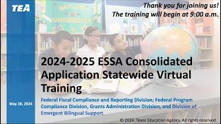 20242025 ESSA Consolidated Application Training Part 1  Accessing the Application [upl. by Phebe]