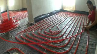 Incalzire pardoseala cu teava Rehau  Underfloor heating [upl. by Clevie]