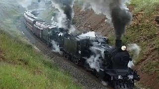 Steam Train struggles on 1 in 48 grade SRV Robinvale Weekender Australian Trains [upl. by Haddad]