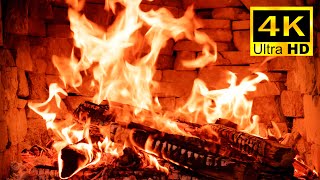 Relaxing Fireplace  The Best Burning Fireplace with Crackling Fire Sound Close Up Fireplace 4K [upl. by Eladnwahs]