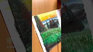 Gouache Landscape Painting 💖 gouachepainting [upl. by Penney]