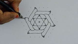 dot kolam simple pulli kolam designs latest kolam 2021 simple kolam daily kolam small rangoli [upl. by Uela]