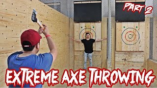 INSANE AXE THROWING CHALLENGE  PART 2 [upl. by Allebram133]