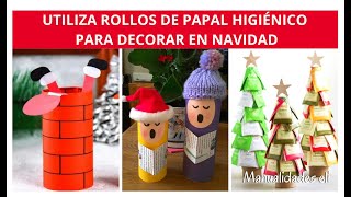 Decoraciones Navideñas Hechas Con Rollos De Papel Higiénico [upl. by Allecram]