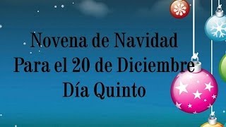 Novena de Aguinaldos Día Quinto 20 de Diciembre Por Alexander Montero O [upl. by Novit]