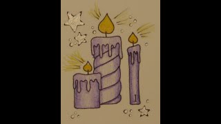 Adult Colouring Tutorial Candles  From Inky Advent Calendar Day 1 by Johanna Basford [upl. by Odlabu415]