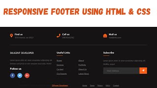 How to create Responsive Footer using HTMLCSSJS and Bootstrap  Responsive Footer using Bootstrap [upl. by Kcirrez]