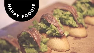 Russell Normans recipe for Broccoli and Anchovy Crostini from cookbook Venice [upl. by Dnumyar]