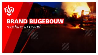 Prio 1 Brand bijgebouw  machine in brand  Brandweer Haastrecht [upl. by Thurber]