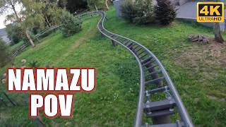 Namazu POV Front Row 4K 60FPS Vulcania Intamin Launched Straddle Coaster  NonCopyright [upl. by Luna]