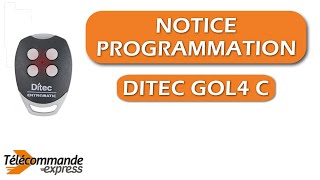 Programmer une télécommande DITEC GOL4 C [upl. by Ynej]