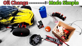 CanAm Spyder Oil Change Made Easy  A StepbyStep How to video CanAm [upl. by Irabaj]