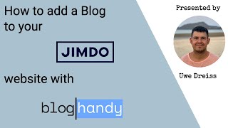 How to add a Blog to your Jimdo website with BlogHandy [upl. by Cristen409]