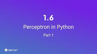 Unit 16  Perceptron in Python  Part 1 Coding Example [upl. by Monro]