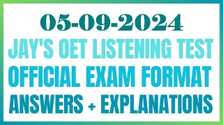 OET LISTENING TEST 05092024 oet oetexam oetnursing oetlisteningtest [upl. by Hadeis]