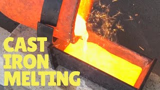 MELTING CAST IRON WITH PROPANE AT HOME  1300°C DevilForge [upl. by Bibah]