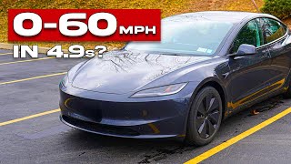 2024 Tesla Model 3 Long Range RWD Review  060 Test  Range Features amp Performance Breakdown [upl. by Yadsnil952]