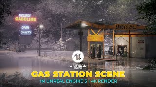 Cinematic Gas Station Render in Unreal Engine 5  4K UltraRealistic Scene [upl. by Radbourne]