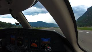 GUSTY Cockpit Landing In The Italian Alps Bolzano Airport  NEAR BIRD STRIKE 4K [upl. by Joktan717]