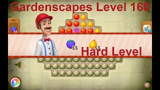 Gardenscapes Level 160  2020No Boosters solution of Level 160 on Gardenscapes Hard Level [upl. by Zirkle767]