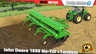 FS22  John Deere 1590 NoTill Drill And Tandem  Farming Simulator 22 New Mods Review 2K 60fps [upl. by Adiahs]