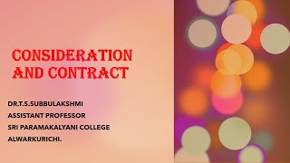 CONSIDERATION AND CONTRACT Tamil  BUSINESS LAW law [upl. by Macdonald]