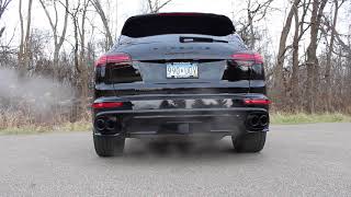 2016 Porsche Cayenne with Sport Exhaust Cold start Revs Crackles [upl. by Flin]